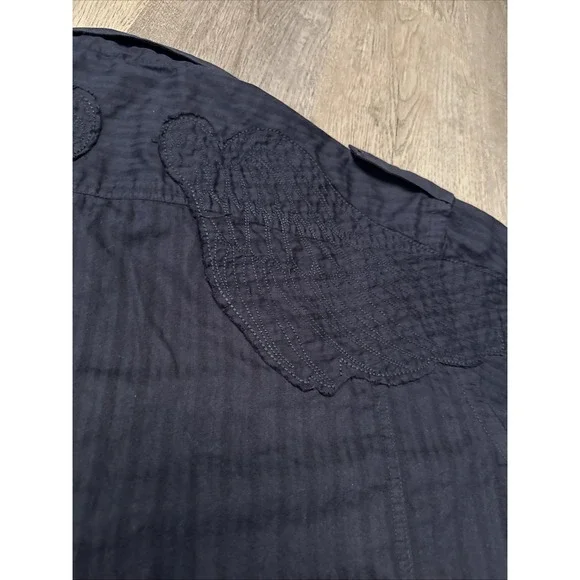 Mark Ecko New York size XL cotton button-down black Shirt Cross Wings Y2K - Picture 8 of 8